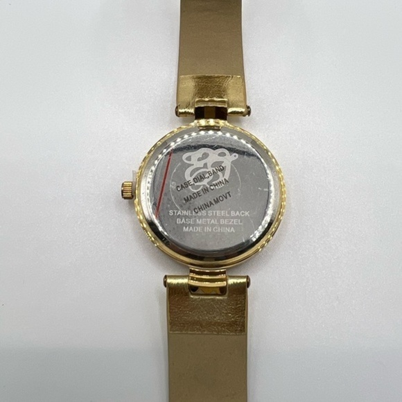 Elizabeth Taylor White Diamonds Gold Tone Watch Rhinestone Bezel NIB main image 5